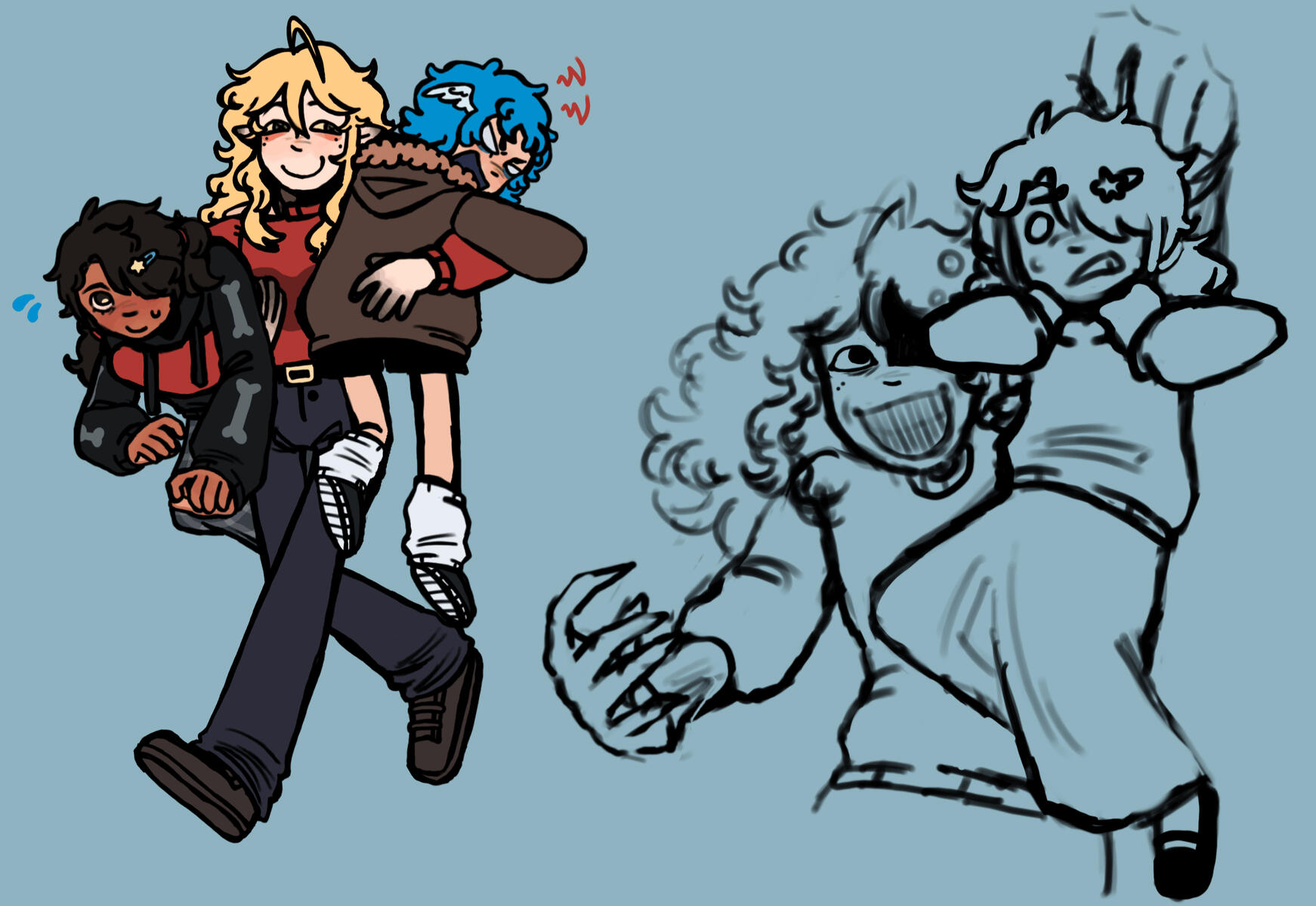 Leah, Lily, and Kami Concept Art